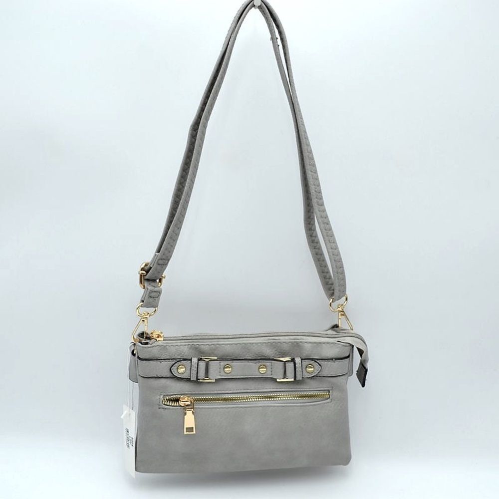 Small Buckle Front Crossbody Organizer Handbag
